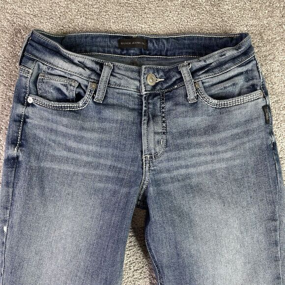 Silver Jeans Women’s 27X27 Blue Suki Bootcut Low Rise Medium Wash Denim - Picture 2 of 12